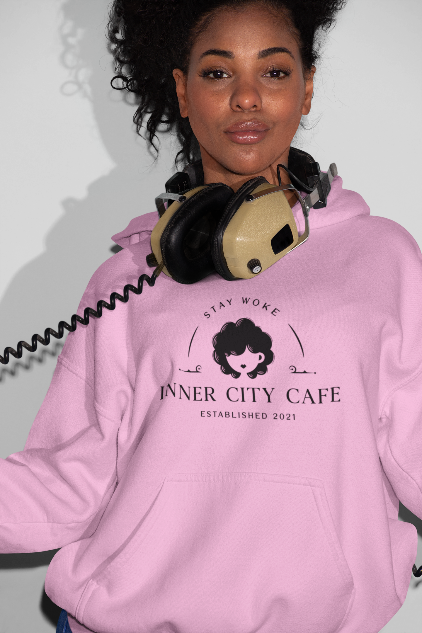 Inner City Cafe Hoodie/Light Pink